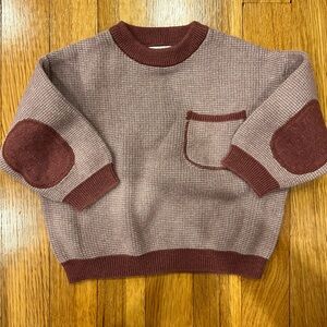 Zara baby elbow patch knit grandpa sweater